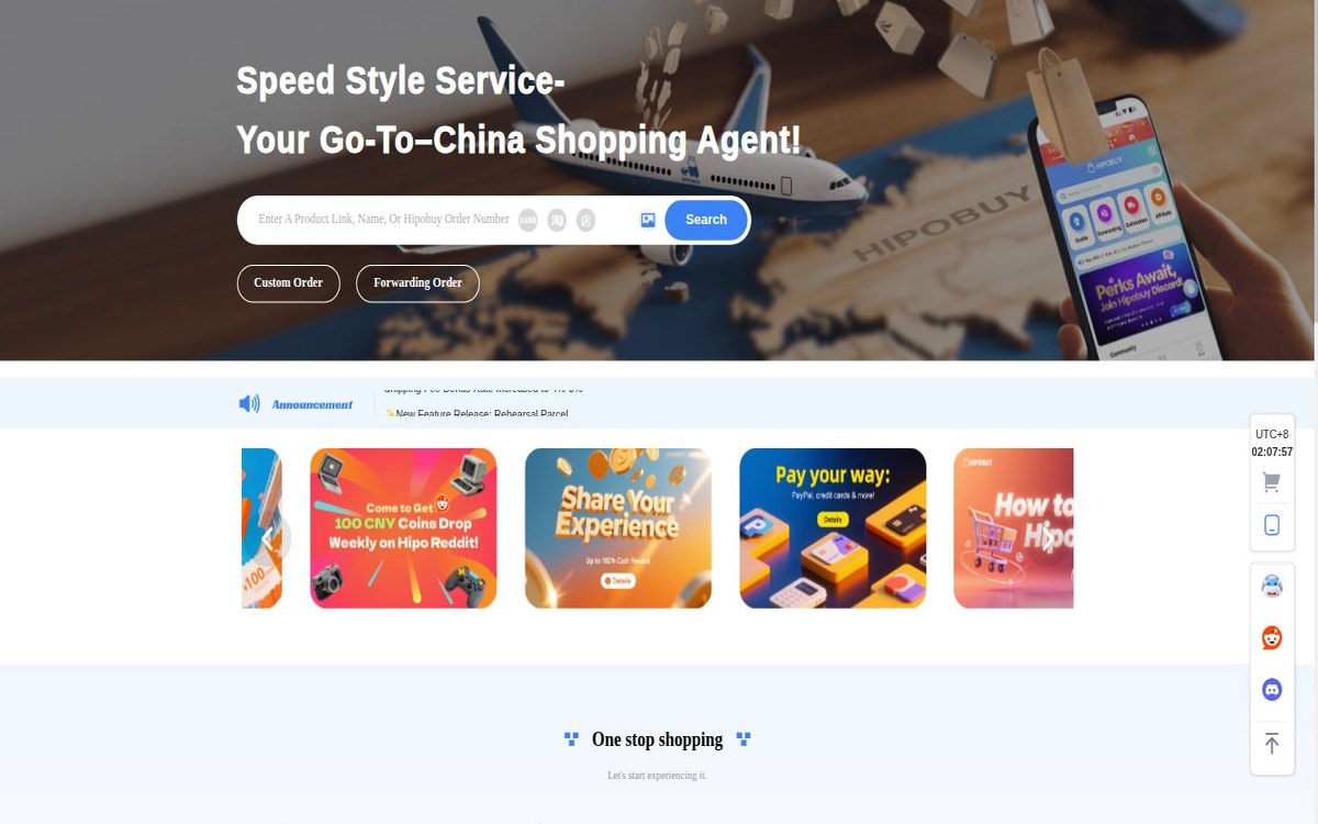 HipoBuy catalogue on w2clinks: product cards with photo, brand and reference price